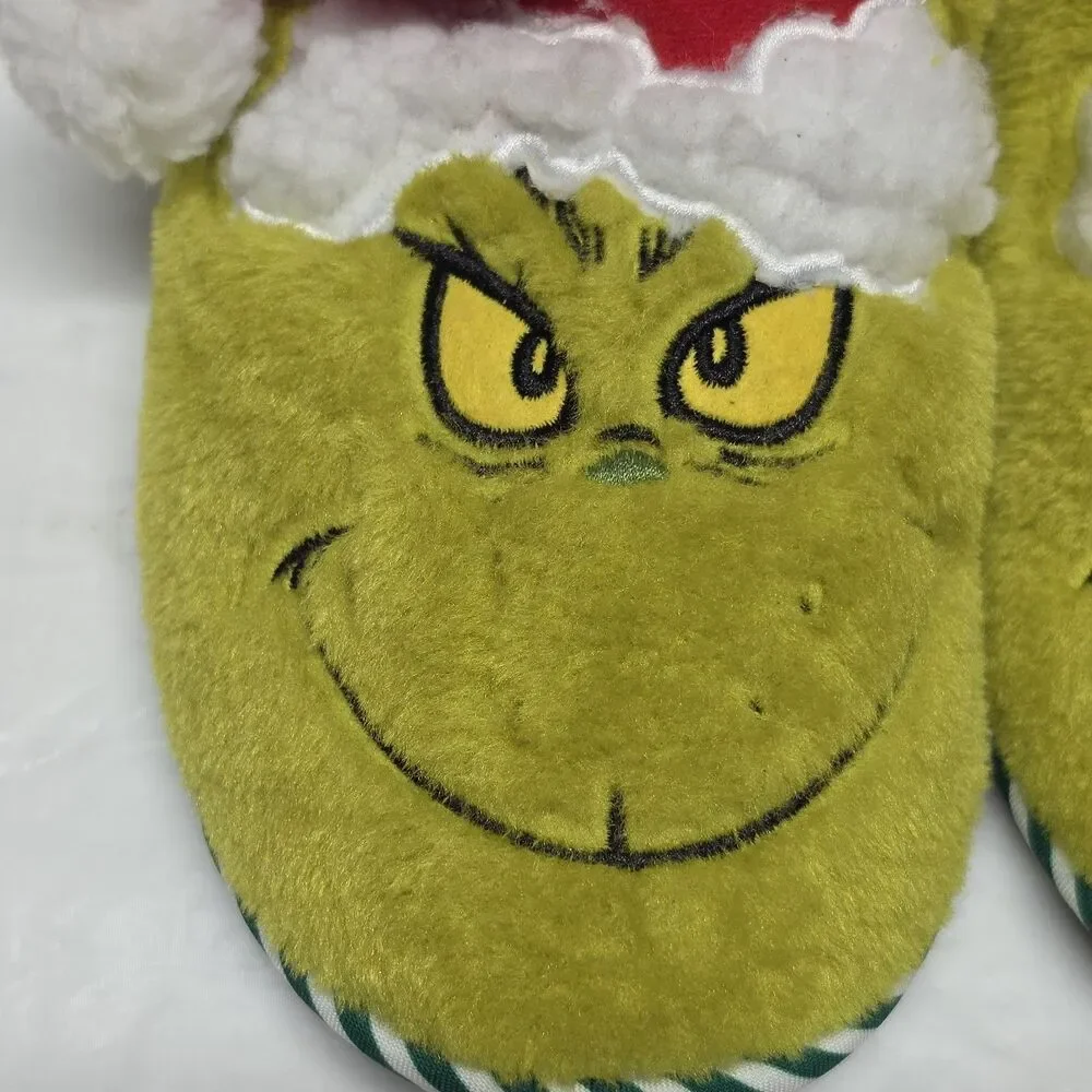 Dr. Seuss The Grinch Christmas Santa Holiday Men Slipper US SZ S 7/8  NEW NWT